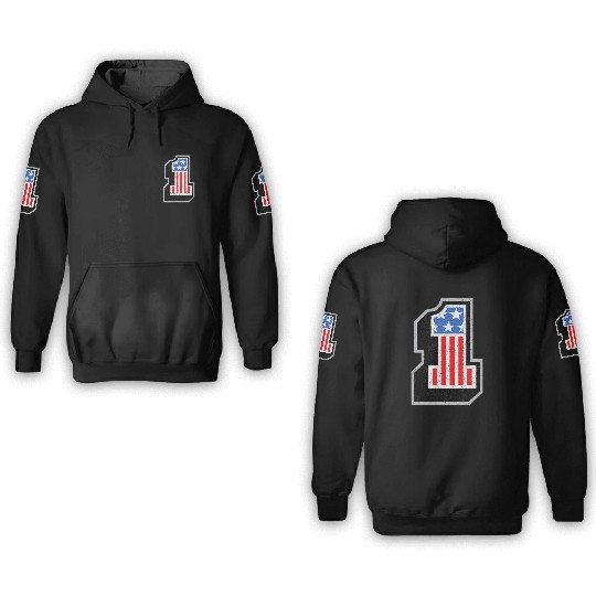 USA Stars Stripes Number One Patriotic 3D Hoodies