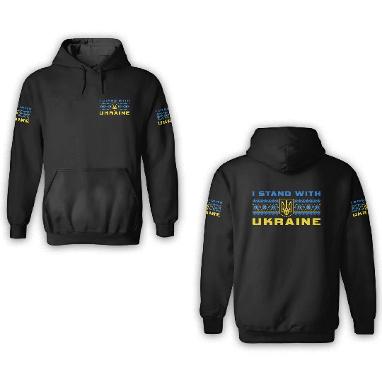 I STAND WITH UKRAINE BLUE-YELLOW 3D Hoodies