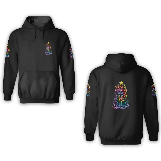 Christmas In July Colorful Xmas Tree Lights 3D Hoodies