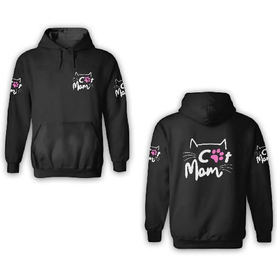 Best Cat Mom Ever with Paw for Mother 3D Hoodies