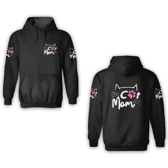 Best Cat Mom Ever with Paw for Mother 3D Hoodies