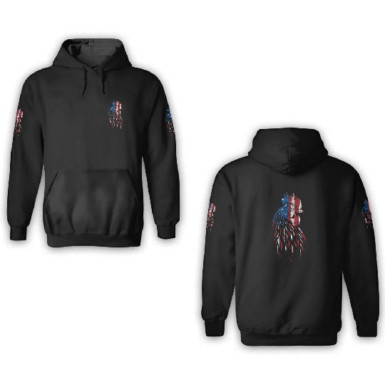 Rooster American Flag Patriotic Farmer US 3D Hoodies