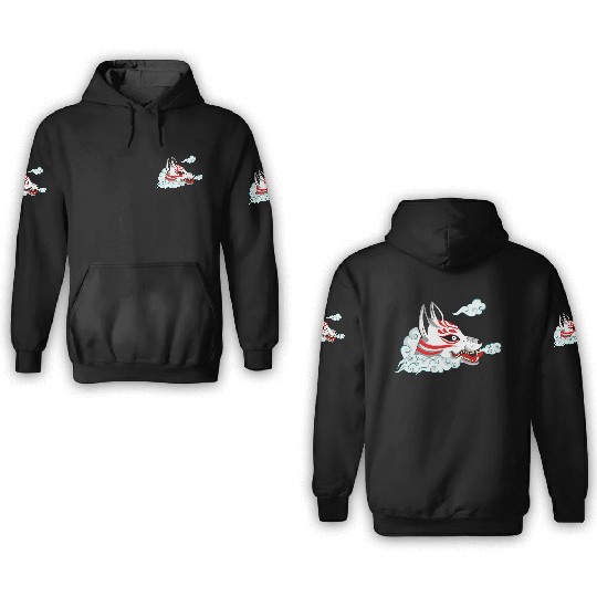 Kitsune Fox Head 3D Hoodies