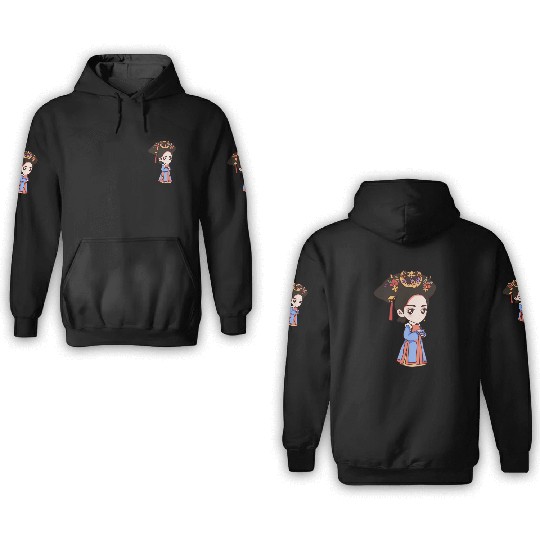 HAND PAINTED GIRL IMAGE 3D Hoodies