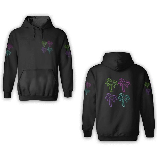 Multicolored Palm Trees Interior Decorator Gift 3D Hoodies