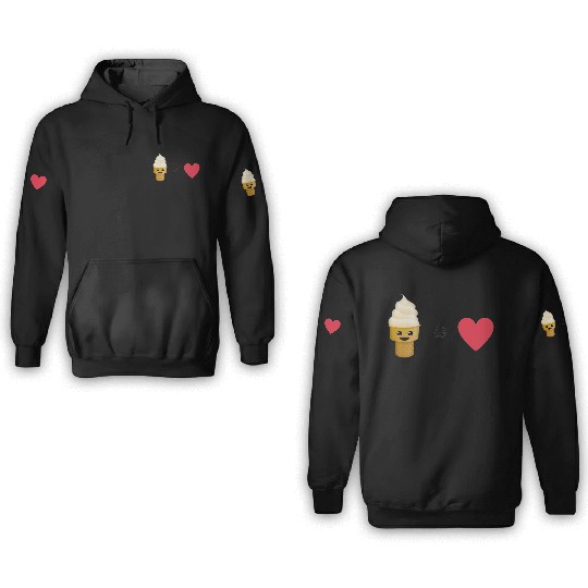 ice cream is love 3D Hoodies