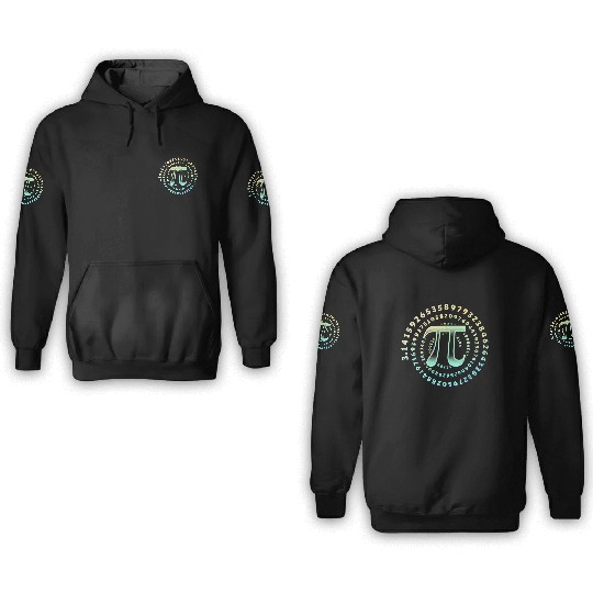 3.14 Pi Maths Physics Irrational Number 3D Hoodies
