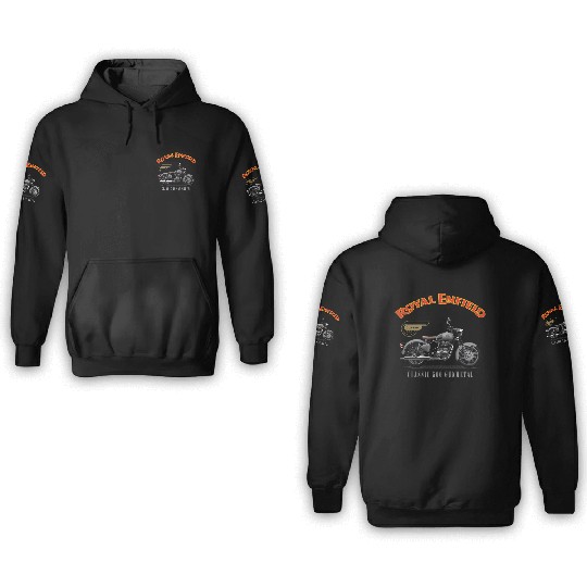 the Royal Enfield Classic 500 Gunmetal 3D Hoodies
