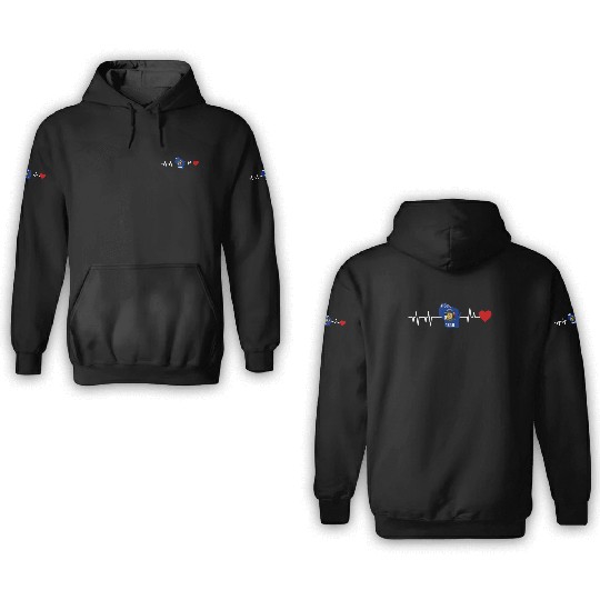Wisconsin Heartbeat Gift 3D Hoodies