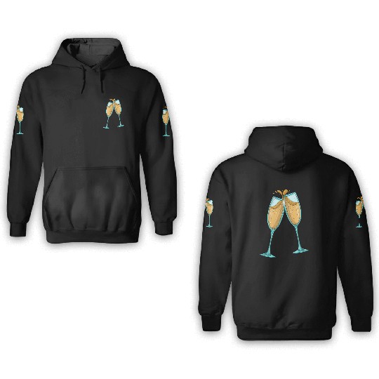 Champagne Glasses / Cheers 3D Hoodies