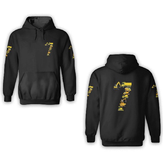 Construction Vehicles Trucks For 7 Year Old Boys 3D Hoodies