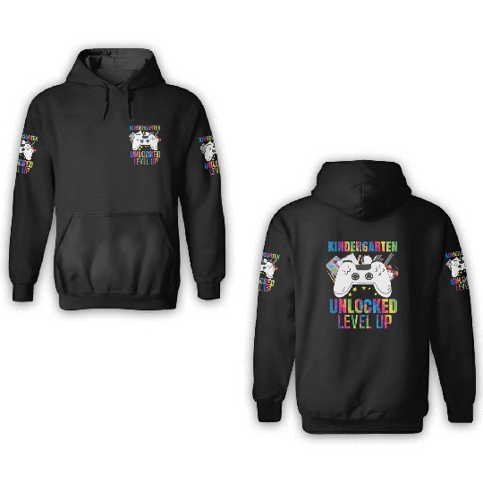 Kindergarten Unlocked Level Up BackTo School 3D Hoodies