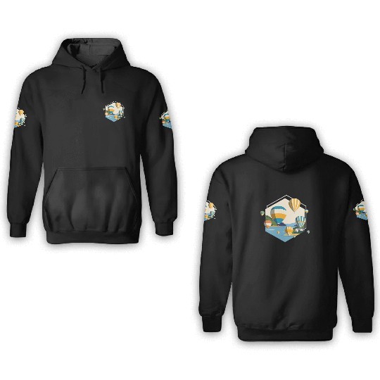 Hot Air Balloon Driving Flight 3D Hoodies