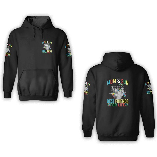 Mom And Son Best Friends For Life Autism Awareness 3D Hoodies