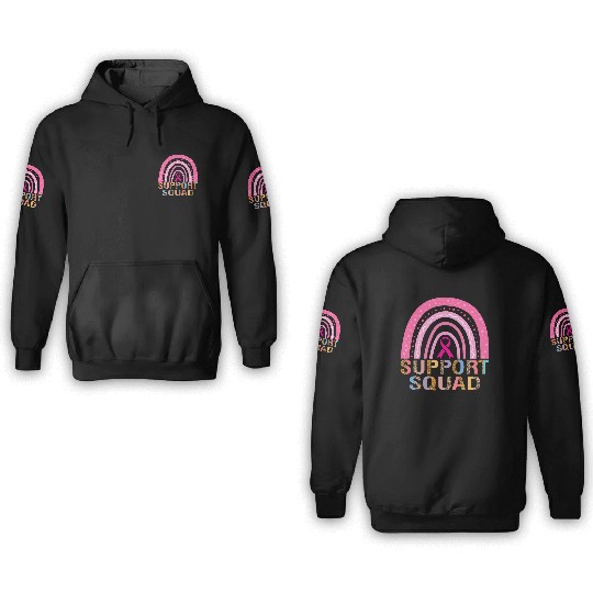 Support Squad Leopard Pink Warrior Breast Cancer 3D Hoodies