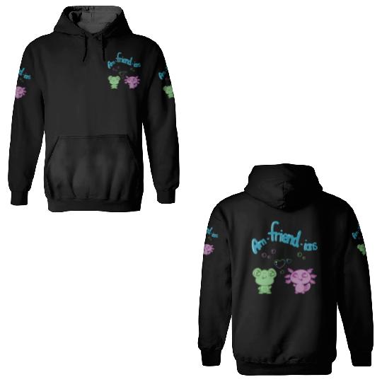 Frog And Axolotl Kawaii Best Friends 3D Hoodies