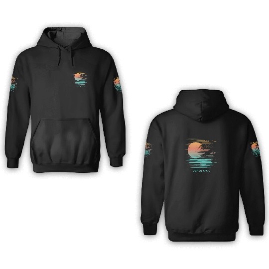 Artistic Santa Cruz California Palm Tree Vacation 3D Hoodies