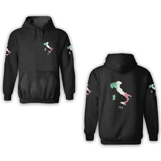 Stylized Italy Map 3D Hoodies