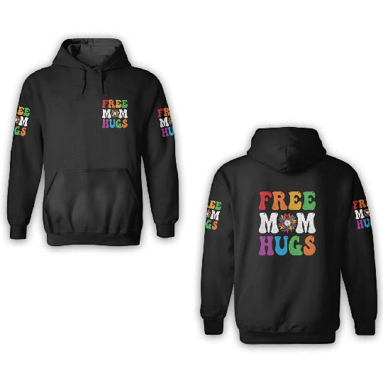 Free Mom Hugs Sunflower Rainbow LGBT Lesbian Gay 3D Hoodies