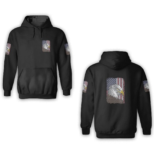 Bald Eagle - American Flag - Patriotic 3D Hoodies