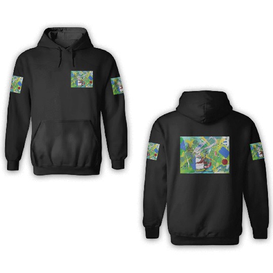 DSCN2939 abstract art, green, red, blue art 3D Hoodies