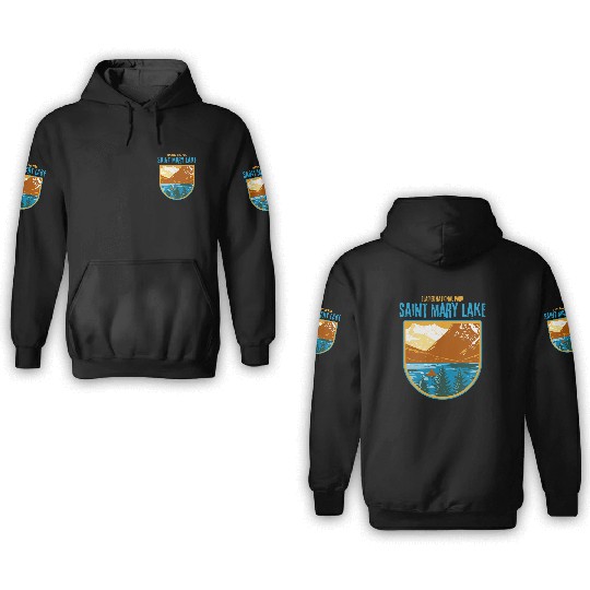 Saint Mary Lake Glacier National Park 3D Hoodies