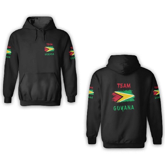 Team Guyana flags design 3D Hoodies