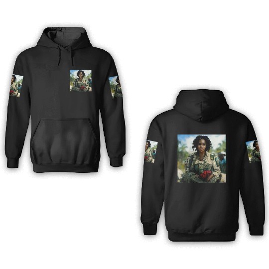 Beautiful US army combat medic painting 3D Hoodies