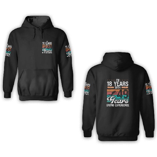 67 Birthday Idea Scuba Diving 67 Year Old Diver 3D Hoodies