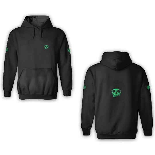 Astronaut Skull - Green 3D Hoodies