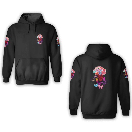 Beautiful Hearts and Butterflies 3D Hoodies