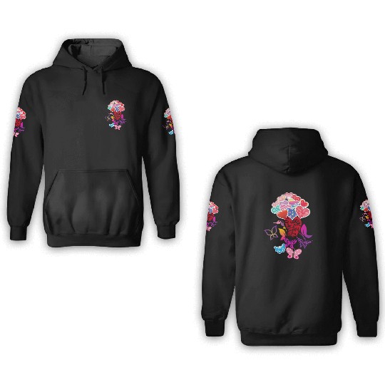 Beautiful Hearts and Butterflies 3D Hoodies
