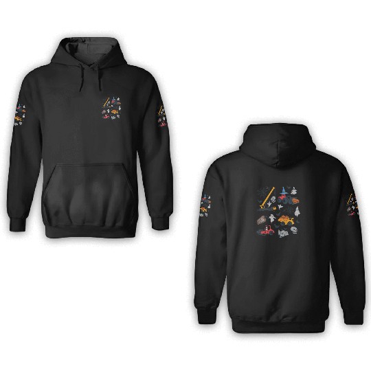 Spooky Construction Vehicles 3D Hoodies