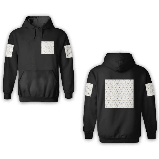 Modern Snowflakes Pattern White Gold 3D Hoodies