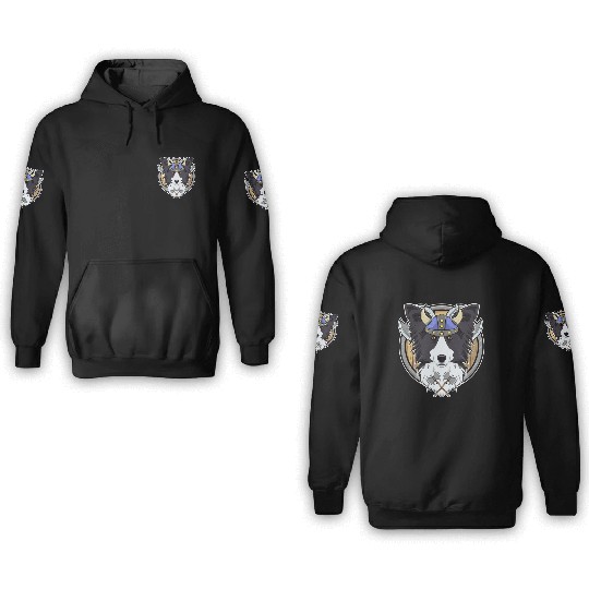 Border Collie I Valhalla I Viking 3D Hoodies