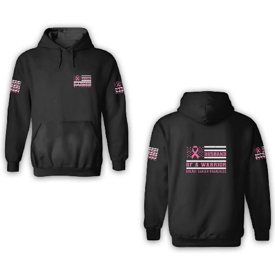 Husband Of A Warrior Breast Cancer Awareness US 3D Hoodies