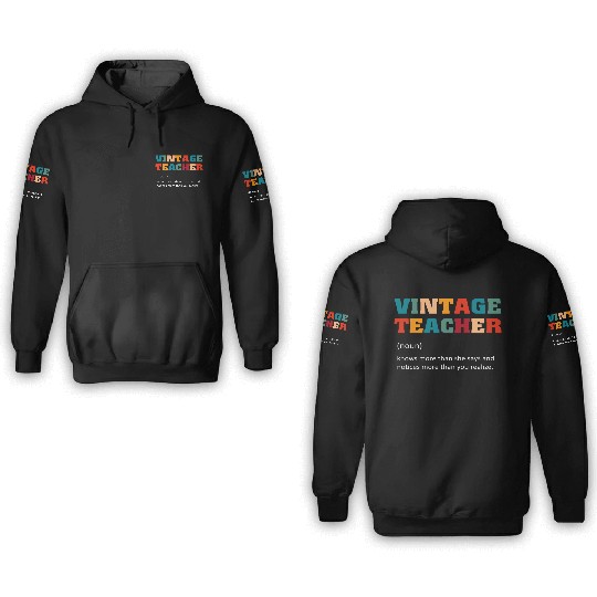 Vintage Teacher Definition 3D Hoodies