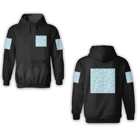 Abstract Blue Snowflakes Pattern 3D Hoodies