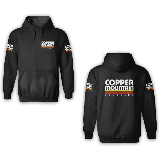 Retro Copper Mountain Colorado 3D Hoodies