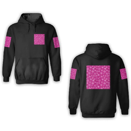 Pretty Pink Snowflakes Pattern 3D Hoodies