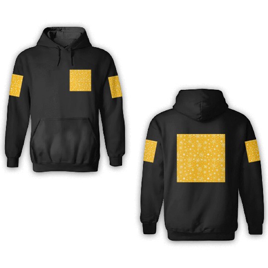 Snowflakes Pattern Yellow White 3D Hoodies