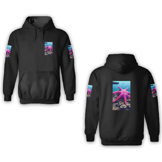 Pink starfish 3D Hoodies