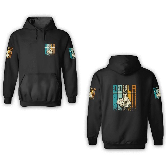 Retro Vintage Doula 3D Hoodies