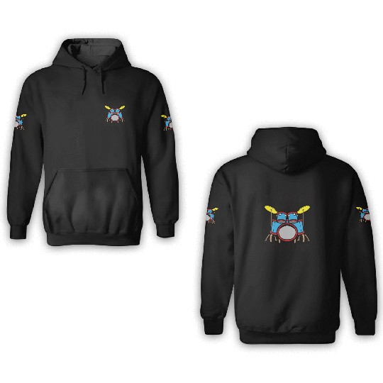 Drummer Drums Music Drum Set Drumming 3D Hoodies