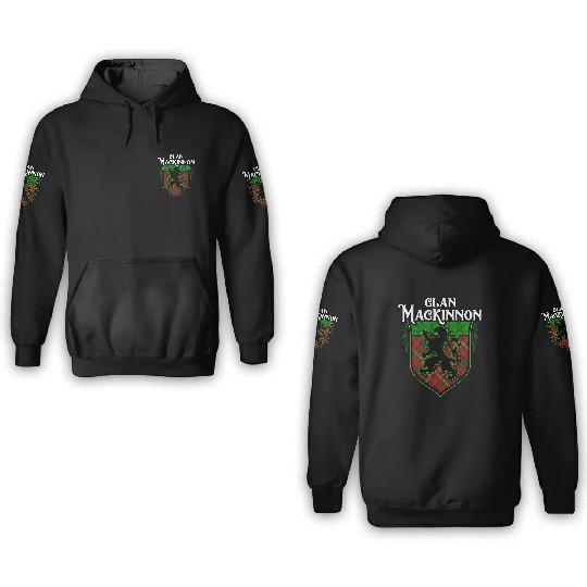 Clan MacKinnon Scottish Tartan Rampant Lion Celtic 3D Hoodies