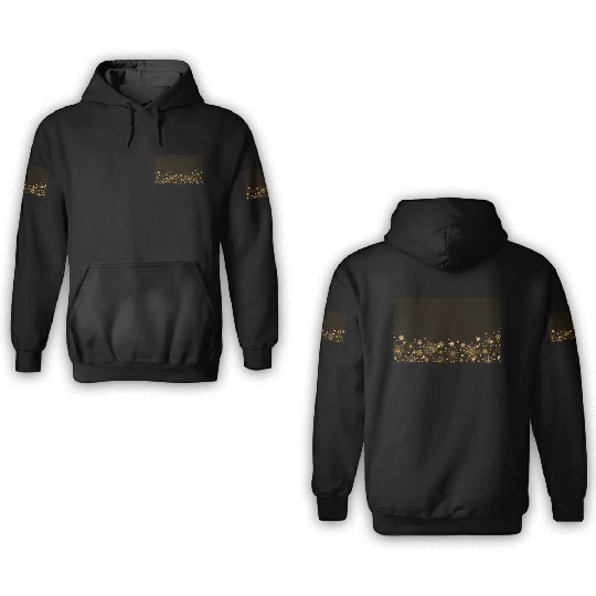 Elegant Black Gold Snowflakes 3D Hoodies