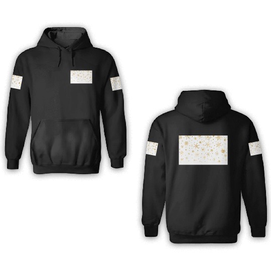 Snowflakes Pattern Elegant White Gold 3D Hoodies