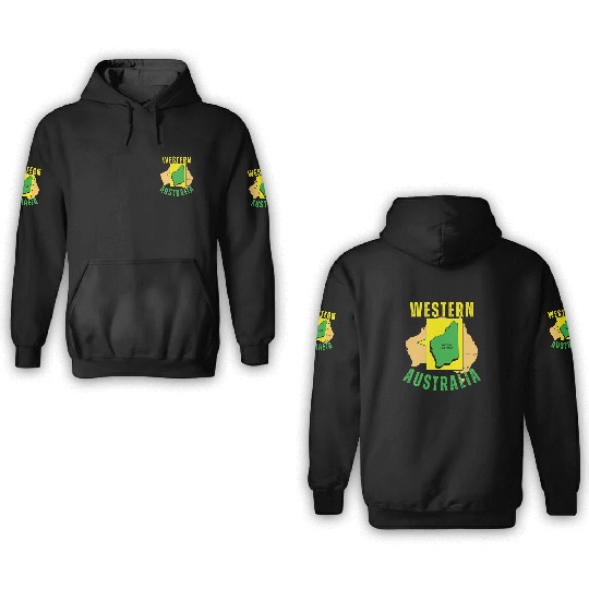 Western Australia Yellow and Green 3D Hoodies