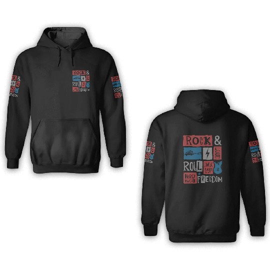 rock music guitar player 3D Hoodies