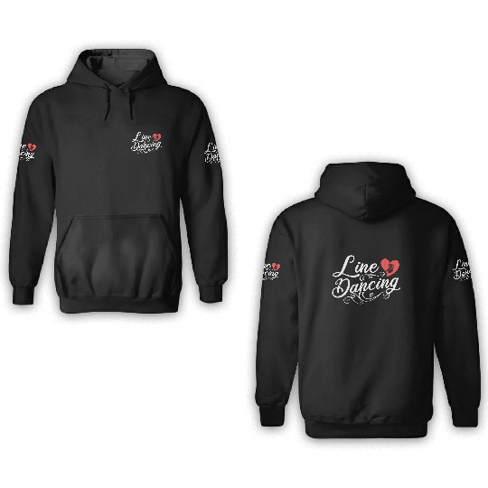 Line Dancing Cute Heart Cowboy Boots Line Dancer 3D Hoodies